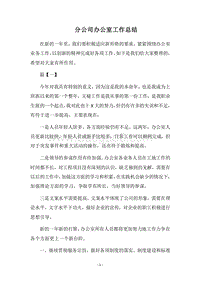 2018分公司办公室工作总结.docx