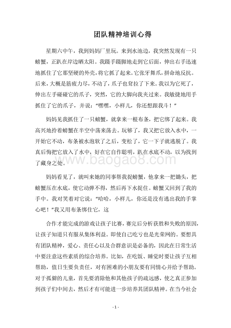 2018团队精神培训心得_1.docx_第1页