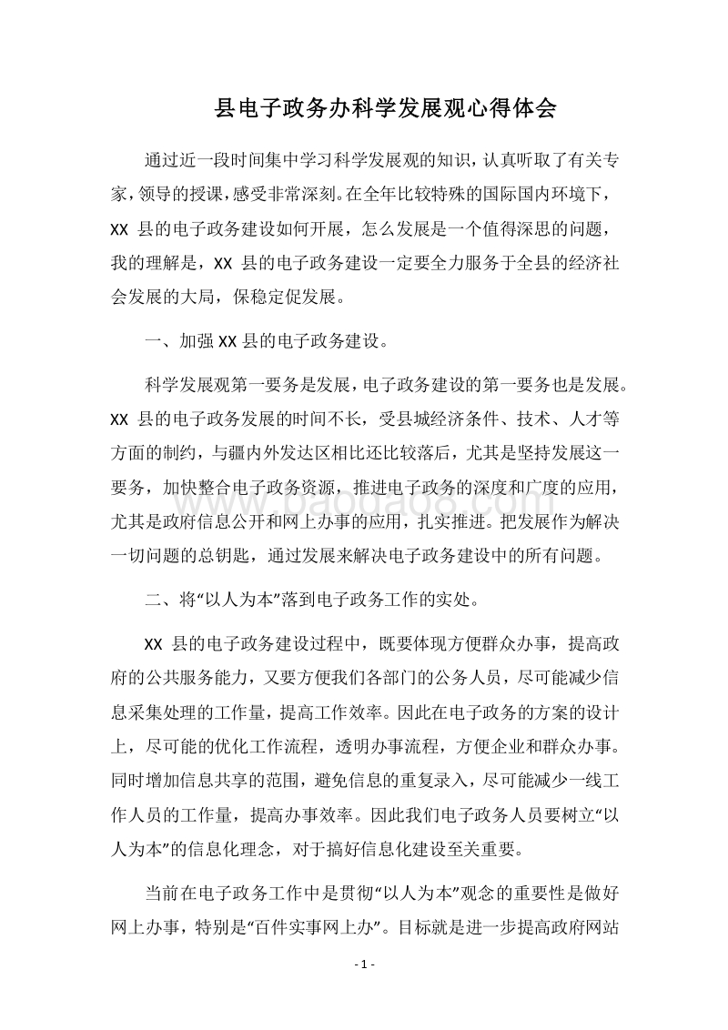 2018县电子政务办科学发展观心得体会.docx_第1页