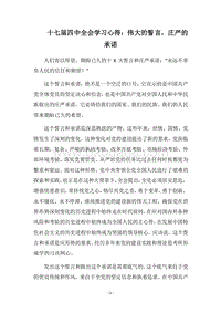 2018十七届四中全会学习心得：伟大的誓言，庄严的承诺.docx
