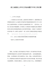 2018县工业园区上半年工作总结暨下半年工作打算.docx