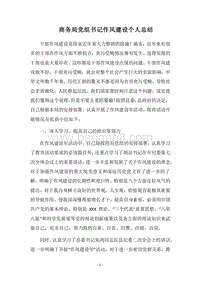 2018商务局党组书记作风建设个人总结.docx