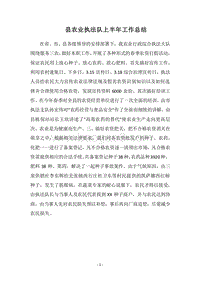 2018县农业执法队上半年工作总结_1.docx