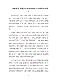 2018县政府领导城乡环境综合治理工作讲话心得体会.docx