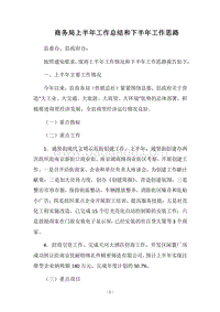 2018商务局上半年工作总结和下半年工作思路.docx