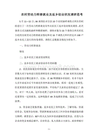 2018农村劳动力转移就业及返乡创业状况调研思考.docx