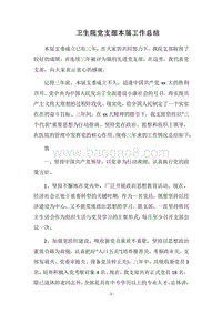 2018卫生院党支部本届工作总结.docx