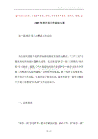 2019年统计局工作总结5篇.docx