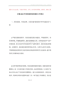 乡镇2019年党的基层组织建设工作要点.docx