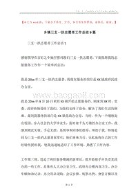 乡镇三支一扶志愿者工作总结9篇.docx