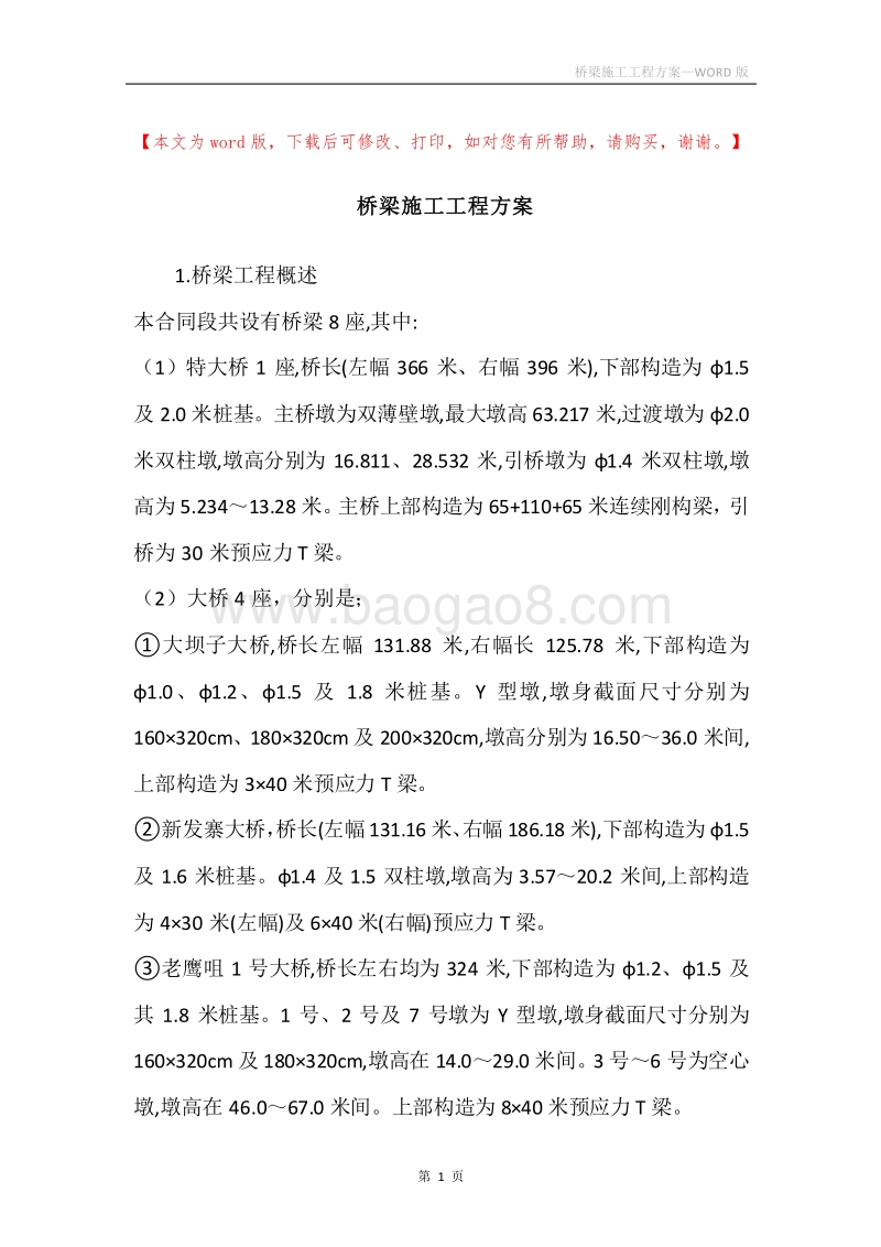 桥梁施工工程方案.docx_第1页