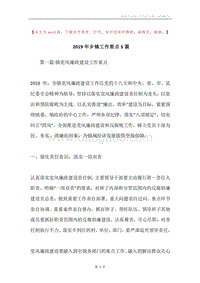 2019年乡镇工作要点5篇.docx
