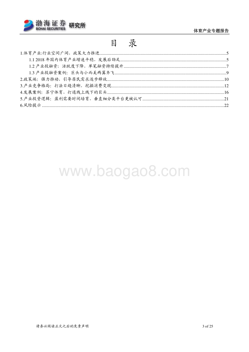 体育产业专题报告：产业步入稳定发展期，体育+成为发展趋势.pdf_第3页