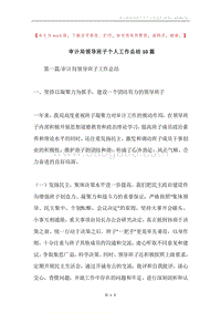审计局领导班子个人工作总结10篇.docx