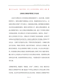 文物局文物保护管理工作总结.docx