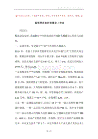 县领导在农村发展会上发言.docx