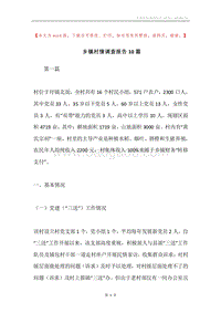 乡镇村情调查报告10篇.docx