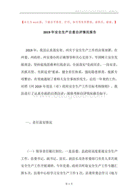 2019年安全生产自查自评情况报告.docx