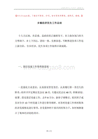 乡镇经济民生工作总结.docx