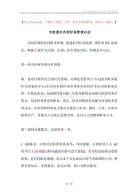 市街道办农村财务管理办法.docx