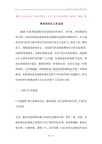 养老局局长工作总结.docx