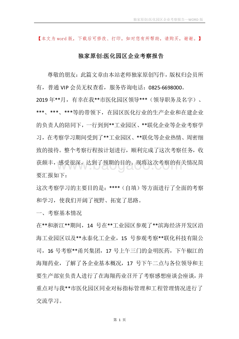 独家原创-医化园区企业考察报告.docx_第1页