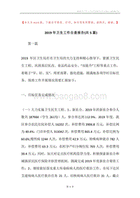 2019年卫生工作自查报告(共5篇).docx