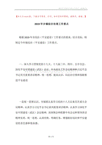 2019年乡镇综合治理工作要点.docx