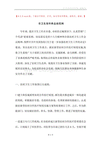 市卫生局年终总结范例.docx