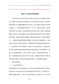 试论中小企业知识管理策略.docx