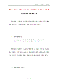 就业局预算编制情况汇报.docx