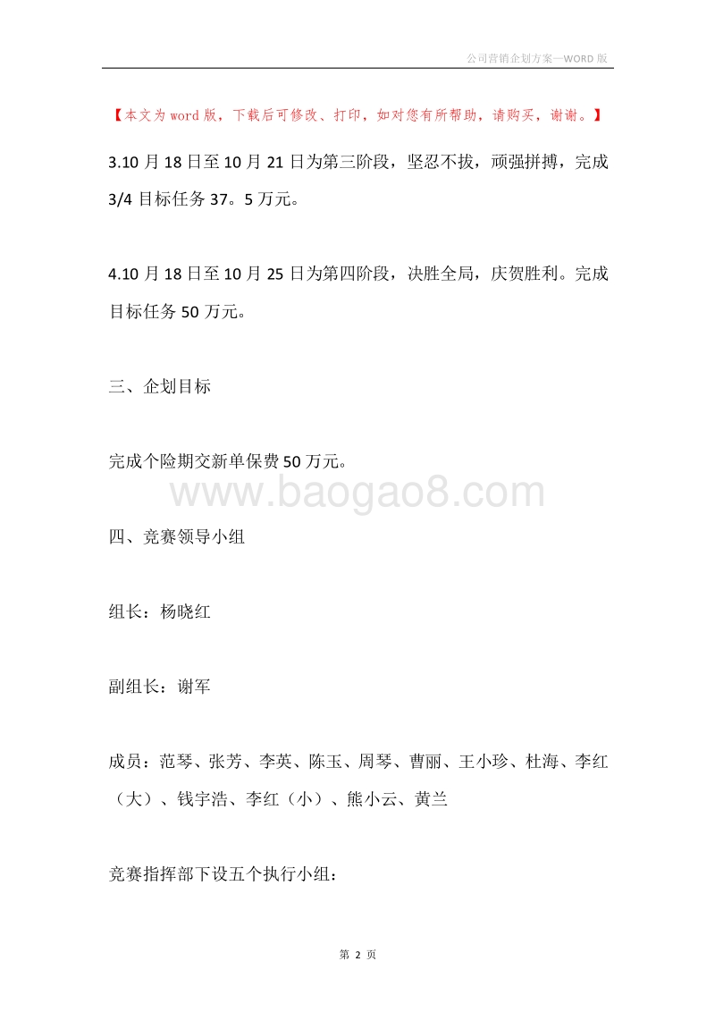 公司营销企划方案.docx_第2页