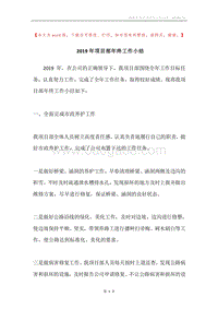 2019年项目部年终工作小结.docx