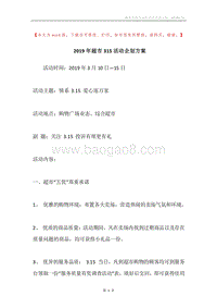 2019年超市315活动企划方案.docx