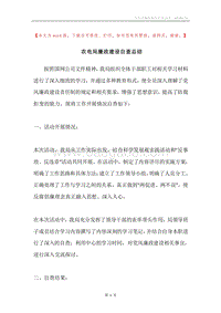 农电局廉政建设自查总结.docx
