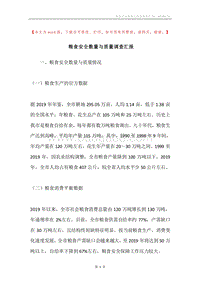 粮食安全数量与质量调查汇报.docx
