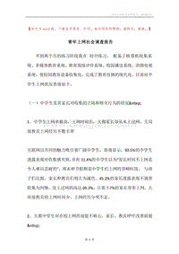 青年上网社会调查报告.docx