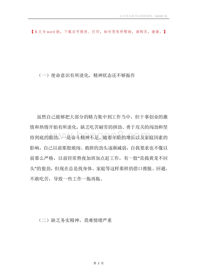 公司党支部书记剖析材料.docx_第2页