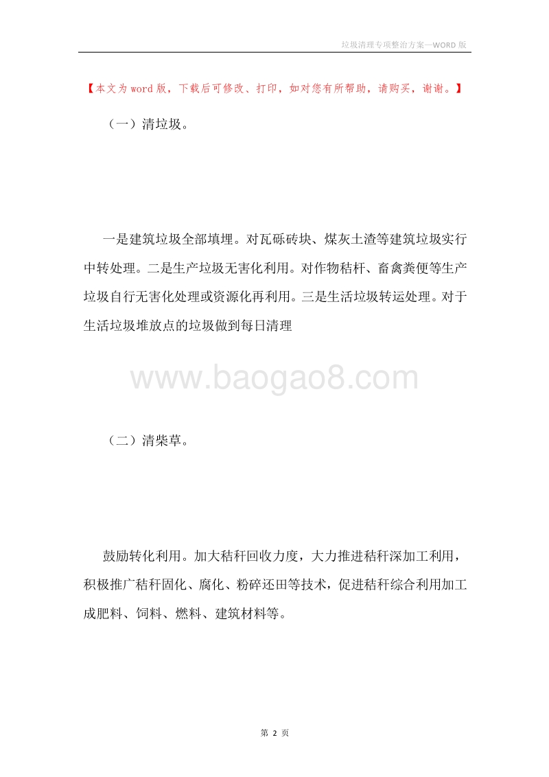 垃圾清理专项整治方案.docx_第2页