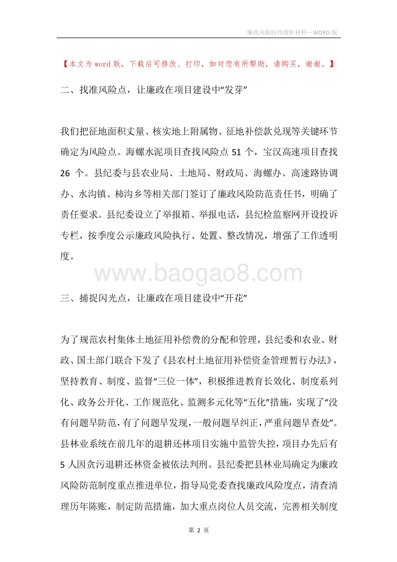 廉政风险防控剖析材料.docx_第2页