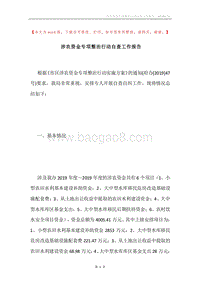 涉农资金专项整治行动自查工作报告.docx
