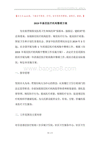 2019年基层医疗机构整顿方案.docx