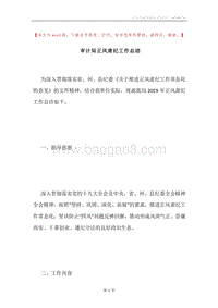 审计局正风肃纪工作总结.docx