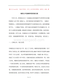 城投公司战略转型经验交流.docx