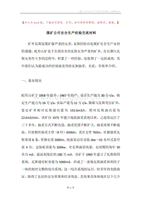 煤矿公司安全生产经验交流材料.docx