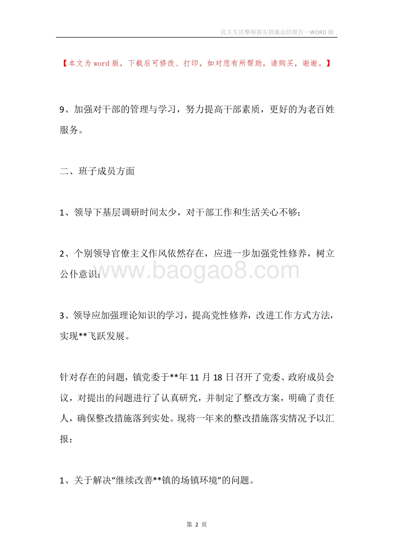 民主生活整顿落实措施总结报告.docx_第2页