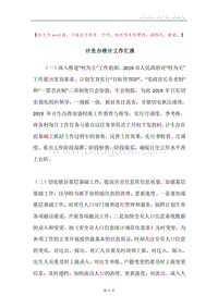 计生办统计工作汇报.docx