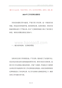 2019年工作纪律自查报告.docx