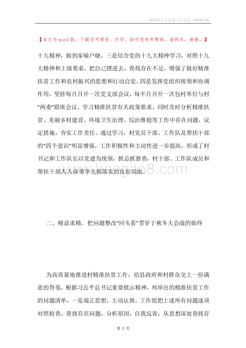 精准扶贫大会战工作总结.docx_第2页