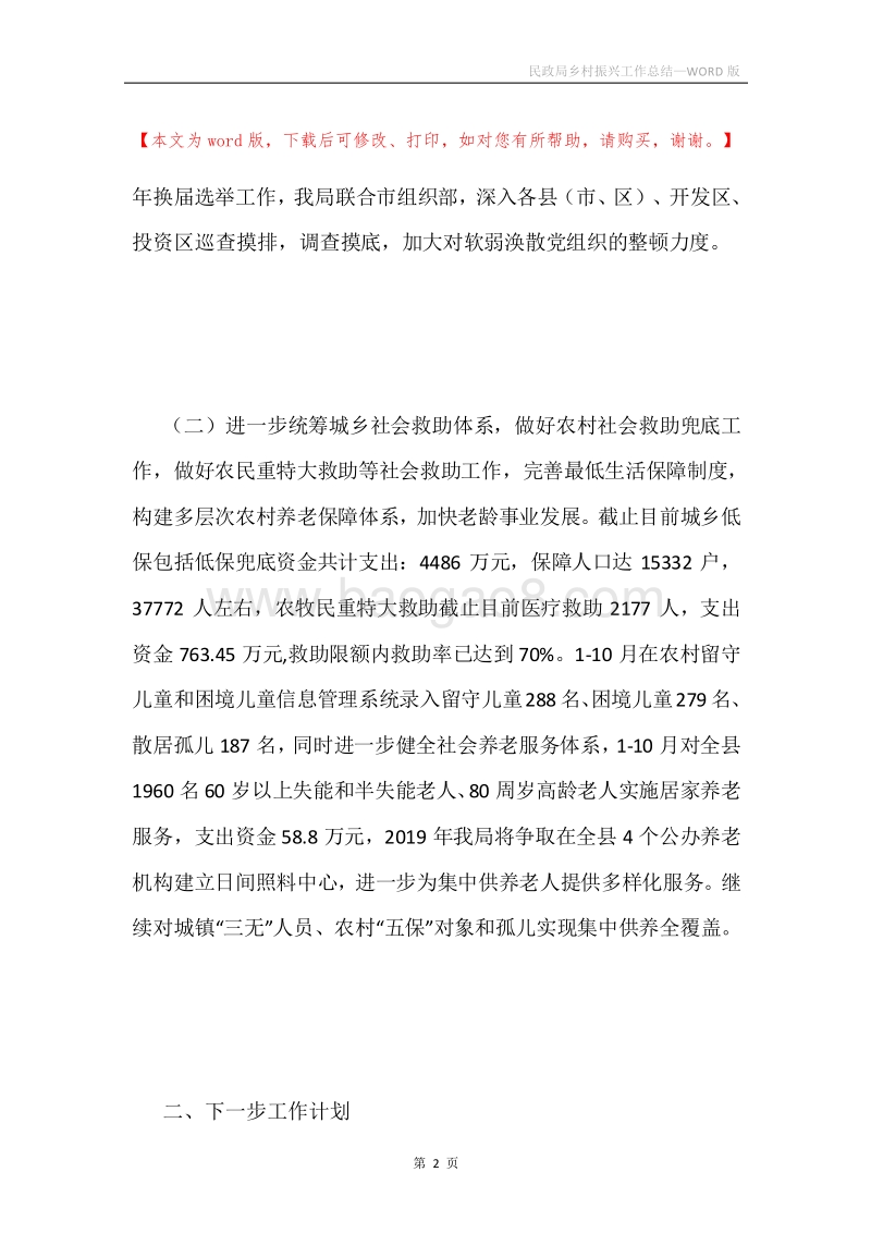 民政局乡村振兴工作总结.docx_第2页